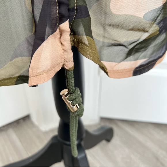 Camouflage Sheer Gold Zippered Drawstring Waist Coverup  Size 2X - Picture 10 of 10